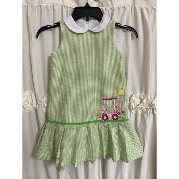 Florence Eiseman Girls Golfcart Seersucker Dress 6 - Picture 1 of 6